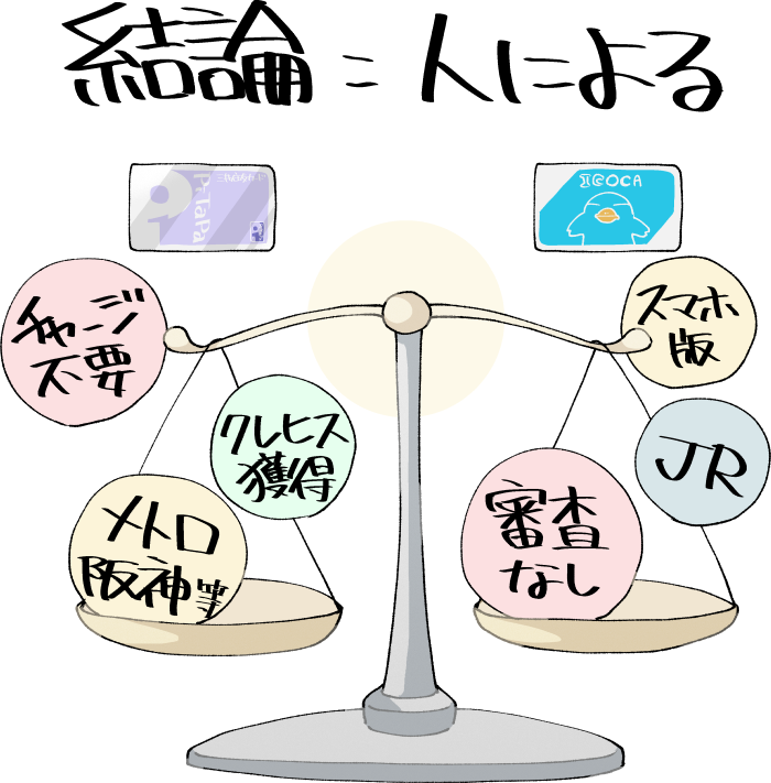 PiTaPaとICOCAの違いと比較