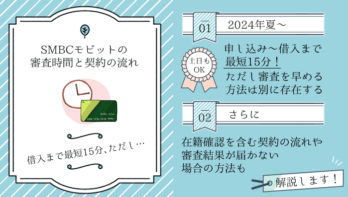 この記事を読むと分かるSMBCモビットの審査時間に関連する概要