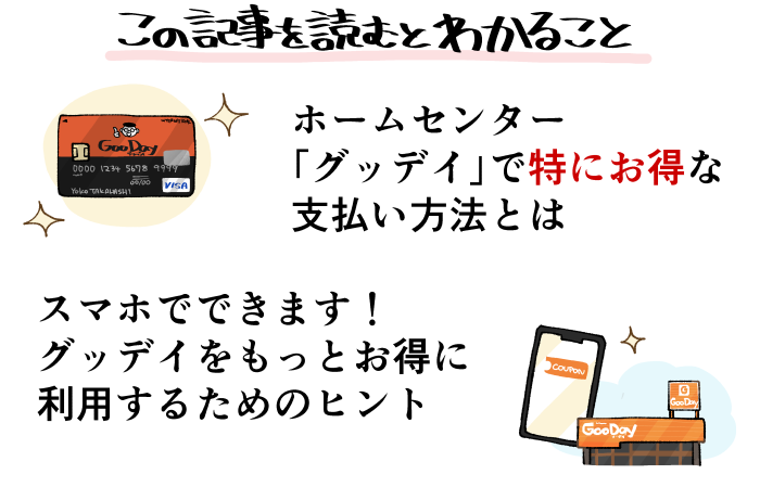 この記事を読むと分かるグッデイでお得な支払い方法などの概要