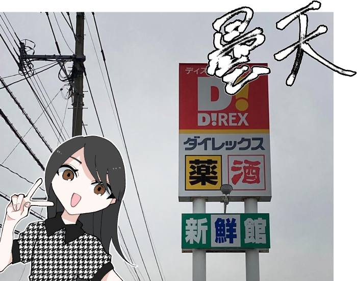 ダイレックスの実際の店舗とその看板の写真