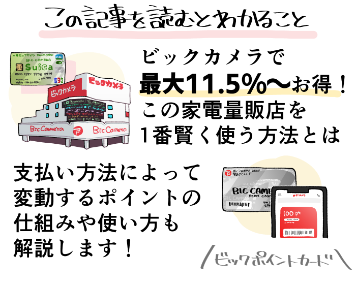 この記事を読むと分かるビックカメラで1番お得な支払い方法など