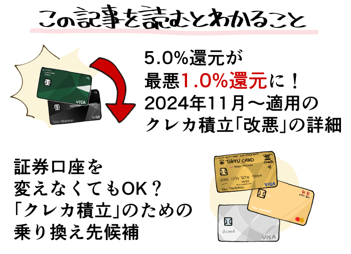 この記事を読むと分かる「三井住友カード×SBI証券」改悪の概要